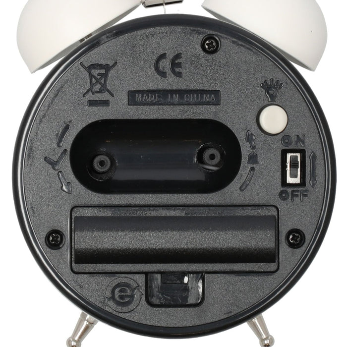 3 INCHES TABLE TWIN BELL ALARM CLOCK 03BC - PALTY BELL R-WH