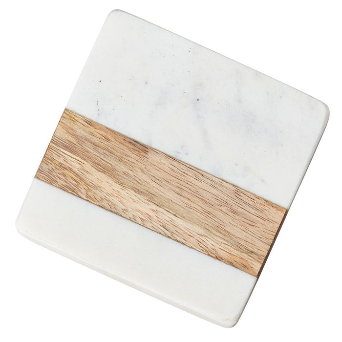 MARBLE AND WOOD COASTER SQUARE IV
