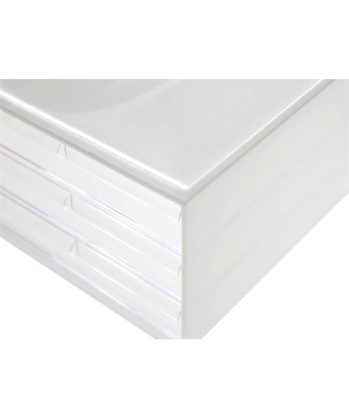 LETTER DRAWER WIDE 3TIER WH/CL