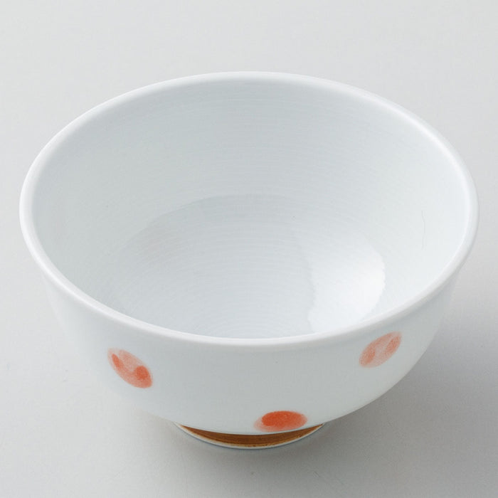 LIGHTWEIGHT RICE BOWL POLKA DOTS RED