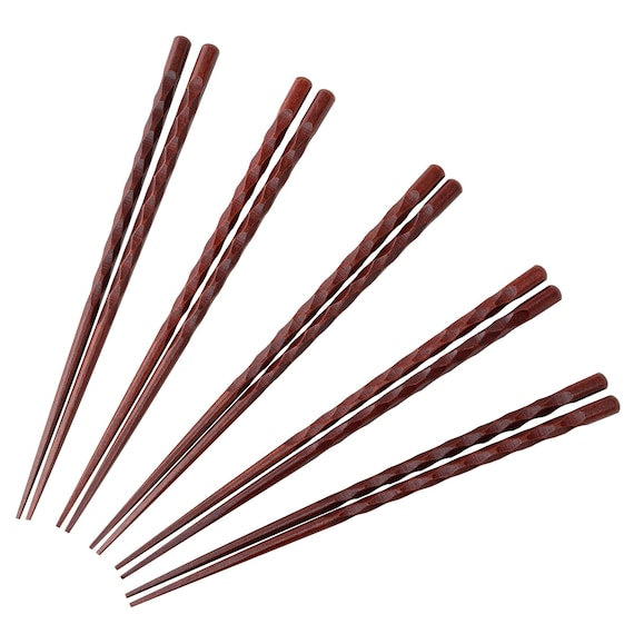 BỘ 5 ĐÔI ĐŨA GỖ THÂN XOẮN 22.5CM