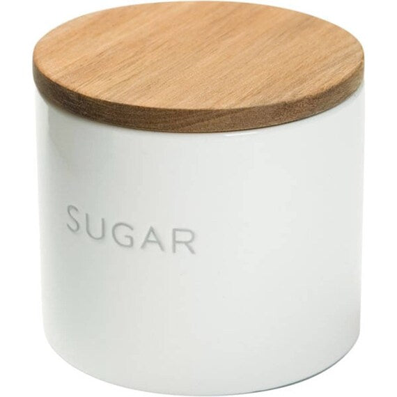 LỌ SỨ NẮP GỖ ĐỰNG GIA VỊ 350ML SUGAR