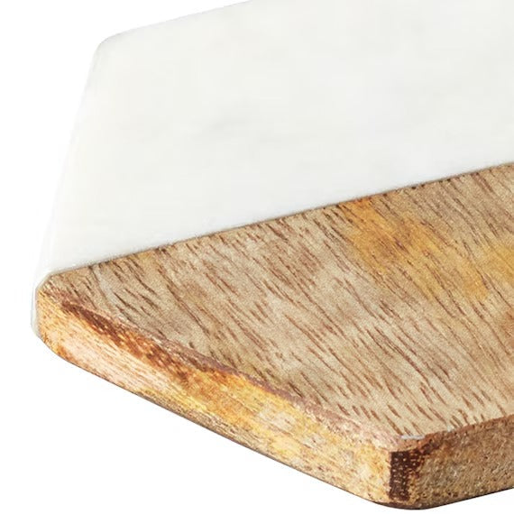 MARBLE AND WOOD COASTER HEXAGON IV AB02