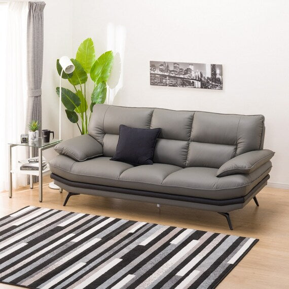 3P SOFA LOZO KD DGY LEATHER