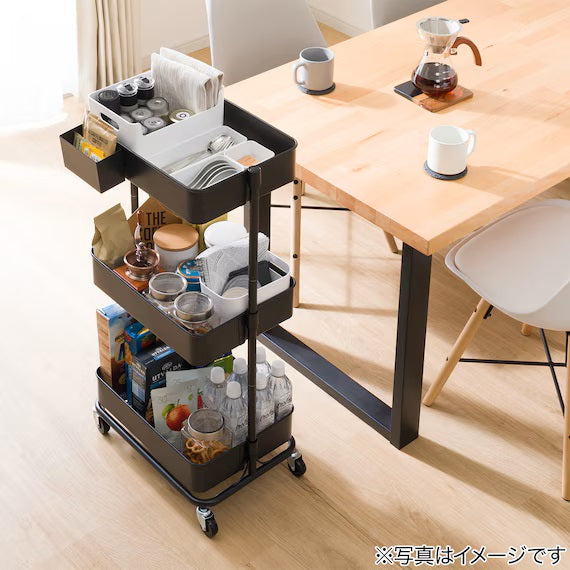 ACCESSORY BOX STEEL WAGON TROLLEY BK