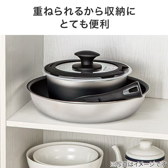 IH LIGHT POT&FRYPAN W/DETACHABLE HANDLE 7P SATIN TORERU3 KY047