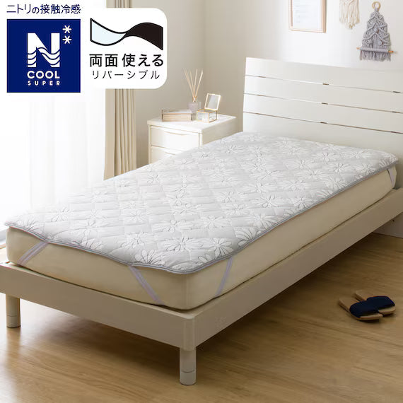 REVERSIBLE PADDED SHEET TOPPER N COOL SP S2509 FLOWER GY K