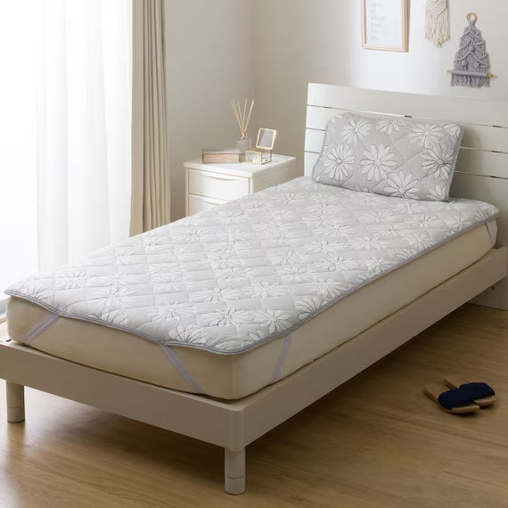 REVERSIBLE PADDED SHEET TOPPER N COOL SP S2509 FLOWER GY S