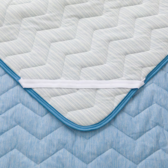 REVERSIBLE PADDED SHEET TOPPER N COOL WSP Q BL S2503