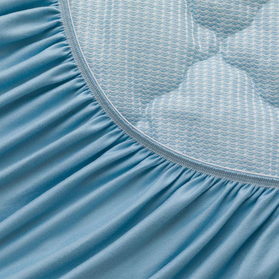 REVERSIBLE FITTED SHEET TOPPER N COOL SP SD BL S2502