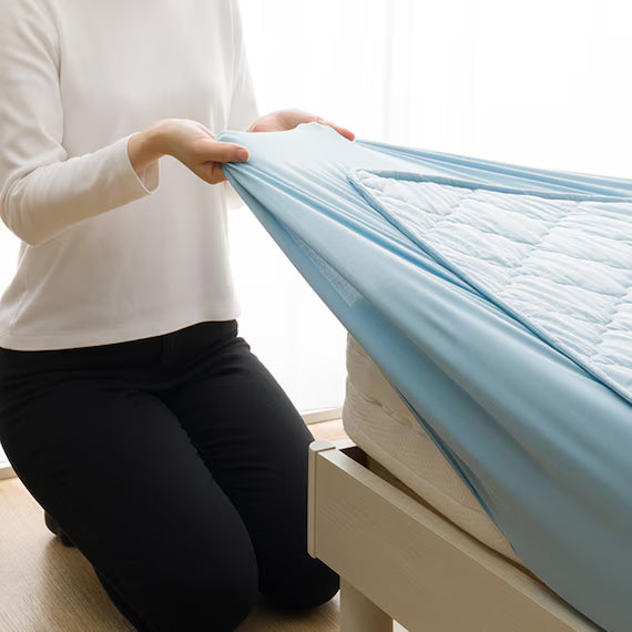 REVERSIBLE FITTED SHEET TOPPER N COOL Q BL S2501
