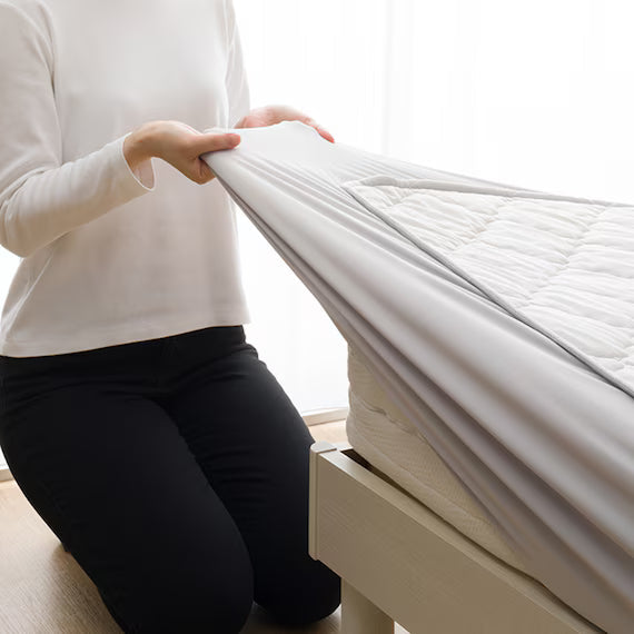 REVERSIBLE FITTED SHEET TOPPER N COOL K GY S2501