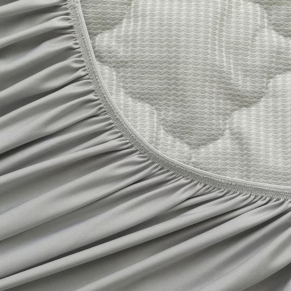 REVERSIBLE FITTED SHEET TOPPER N COOL Q GY S2501