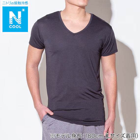 ÁO THUN NAM CỔ TIM LƯỚI LÀM MÁT MÀU ĐEN SIZE M