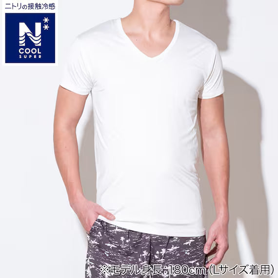 MENS SUPER COOL VNECK TSHIRTNE WH L