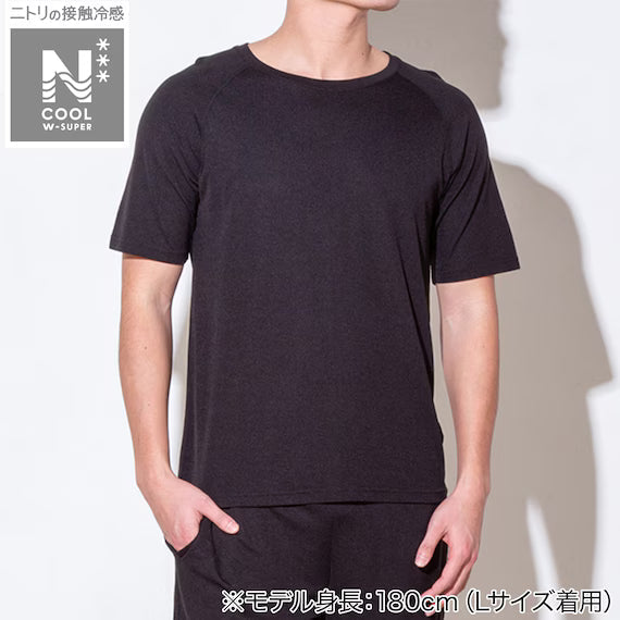 MENS DOUBLE SUPER COOL RAGLAN SLEEVE TSHIRTNE BK M