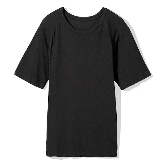 MENS DOUBLE SUPER COOL RAGLAN SLEEVE TSHIRTNE BK L