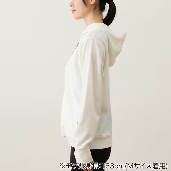 WOMENS UV CUT COOL HOODIE NE MESH WH M