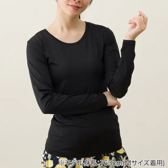 WOMENS UV CUT SUPERCOOL LONG SLEEVE SHIRT NE BK L