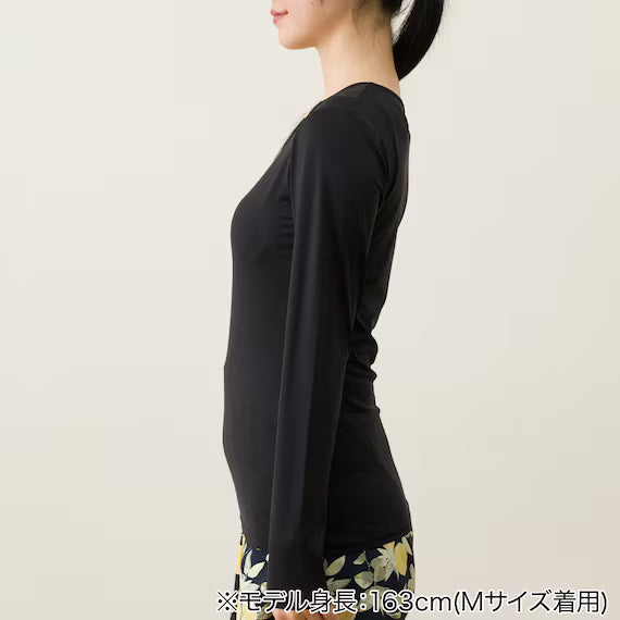 WOMENS UV CUT SUPERCOOL LONG SLEEVE SHIRT NE BK L