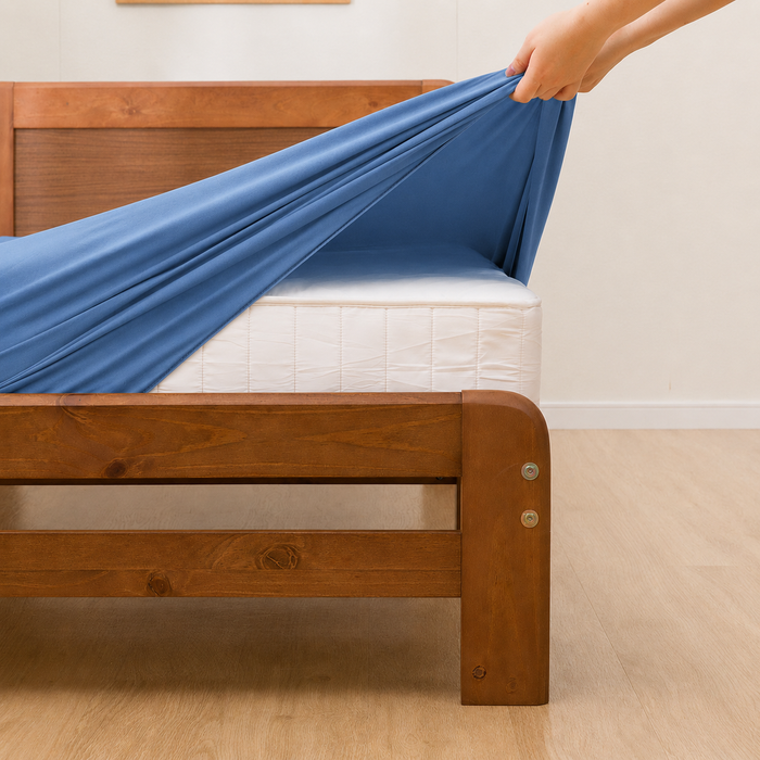 STRETCH FITTEDSHEET38 NFIT FT03 PLAIN BL GQ-K