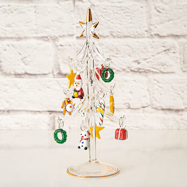 CHRISTMAS ORNAMENT GLASS TREE RW-G68 n4RW