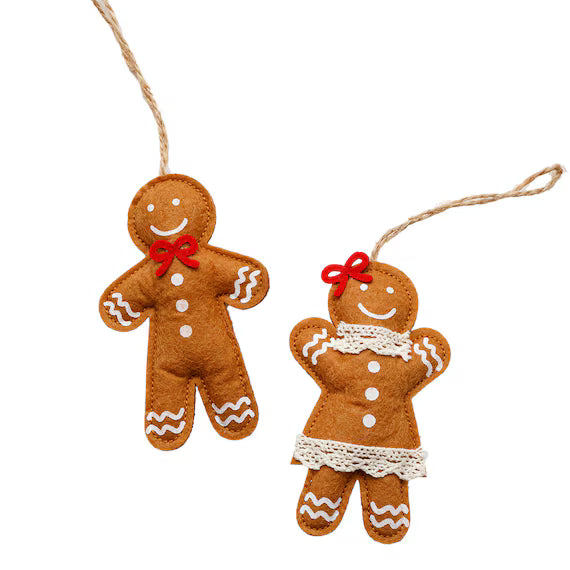 CHRISTMAS ORNAMENT GINGERBREAD COOKIE 2P D n5GL