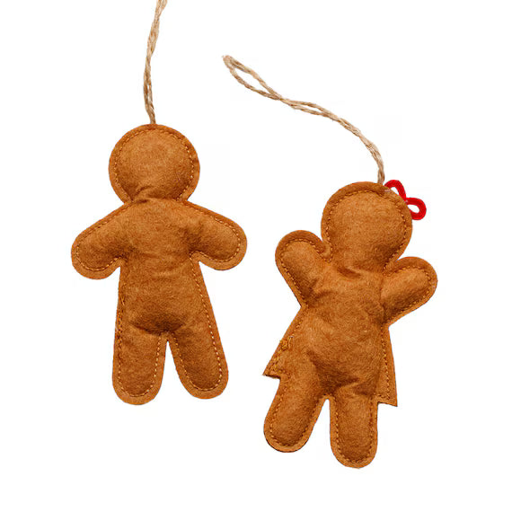 CHRISTMAS ORNAMENT GINGERBREAD COOKIE 2P D n5GL