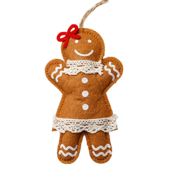 CHRISTMAS ORNAMENT GINGERBREAD COOKIE 2P D n5GL