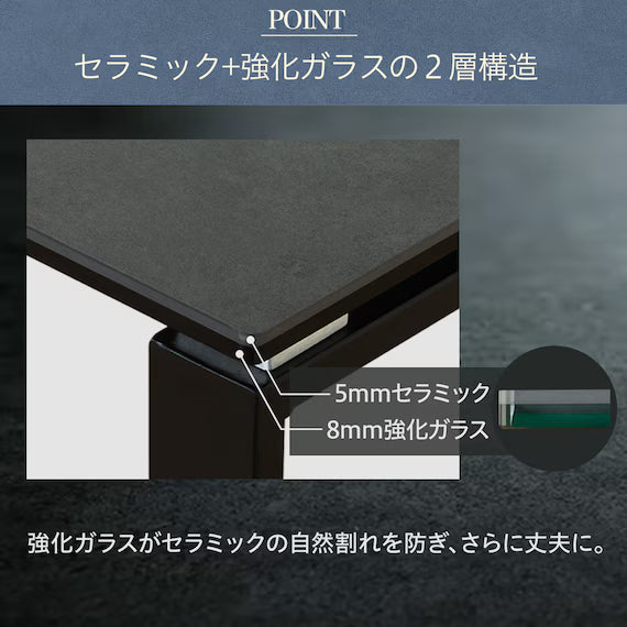 BỘ BÀN ĂN GỐM CERAL 150/90 MÀU XÁM/ĐEN