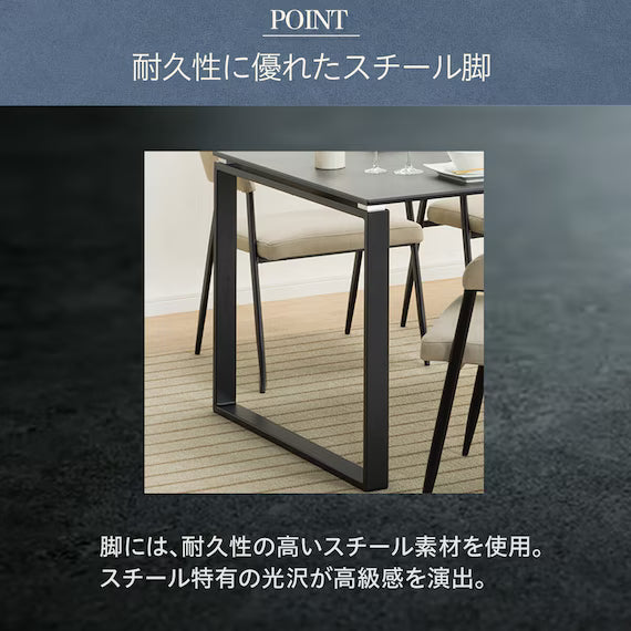 BỘ BÀN ĂN GỐM CERAL 150/90 MÀU XÁM/ĐEN