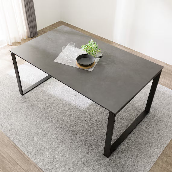 BỘ BÀN ĂN GỐM CERAL 150/90 MÀU XÁM/ĐEN