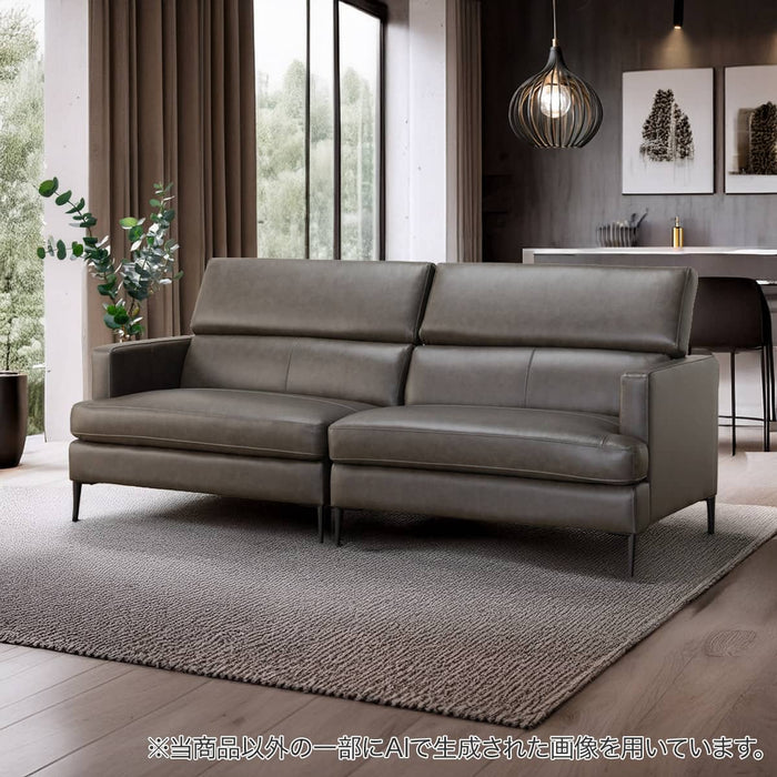 WIDE 3P SOFA SATHERLA LEATHER-C2 DGY
