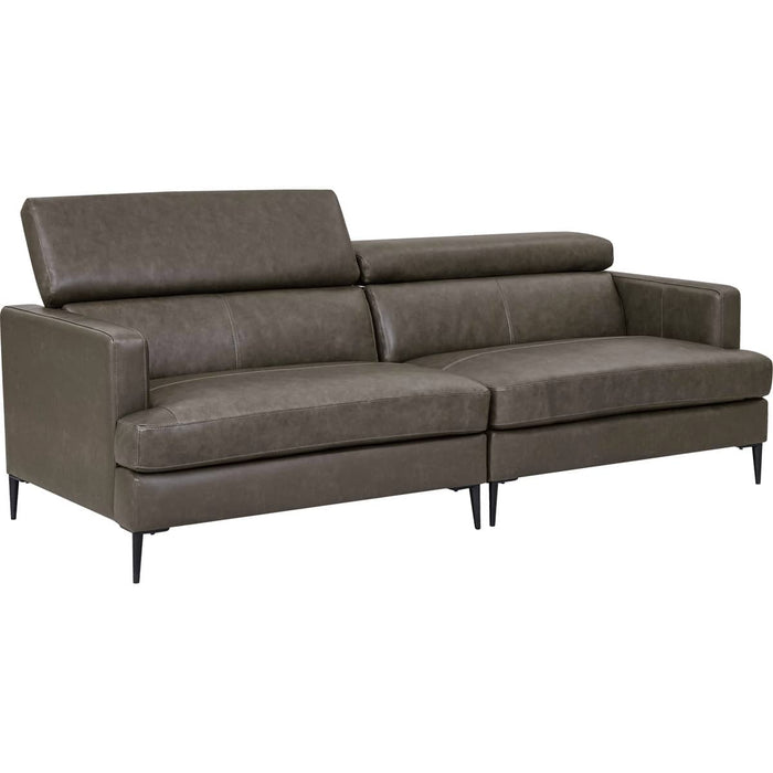 WIDE 3P SOFA SATHERLA LEATHER-C2 DGY