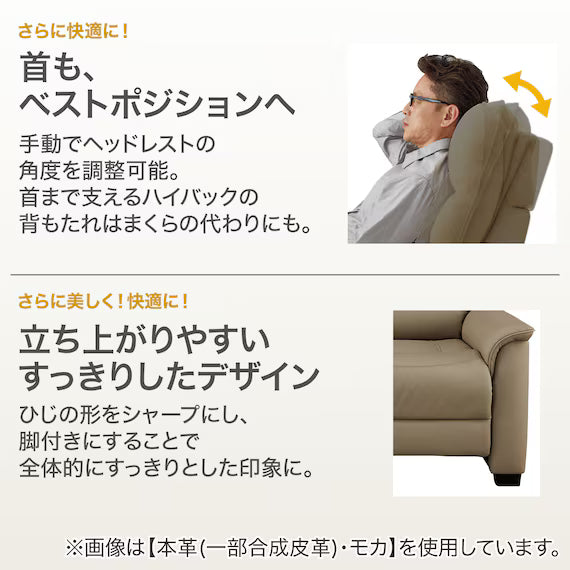 2P ELECTRIC SOFA N-BELIEVA 3 TK-LEATHER DBR