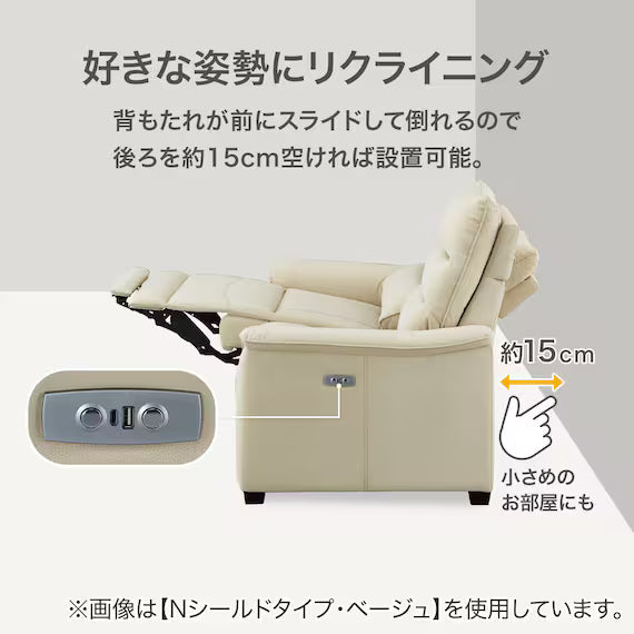 2P ELECTRIC SOFA N-BELIEVA 3 TK-LEATHER DBR