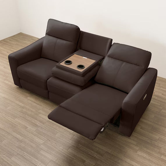 SOFA ĐIỆN 3 CHỖ KÈM BÀN UM04 MÀU NÂU ĐẬM