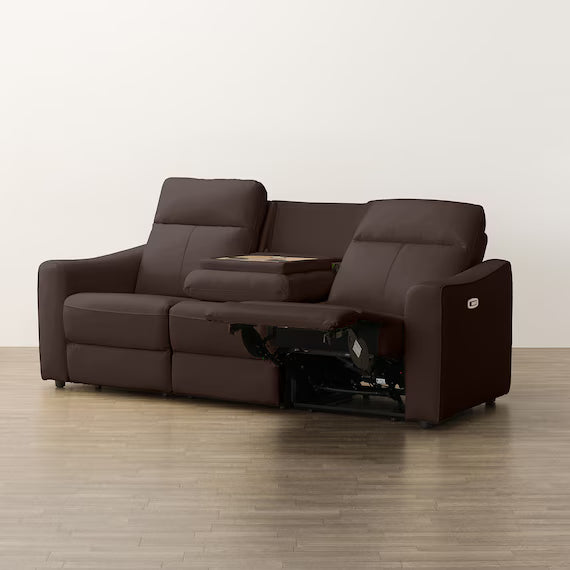 SOFA ĐIỆN 3 CHỖ KÈM BÀN UM04 MÀU NÂU ĐẬM