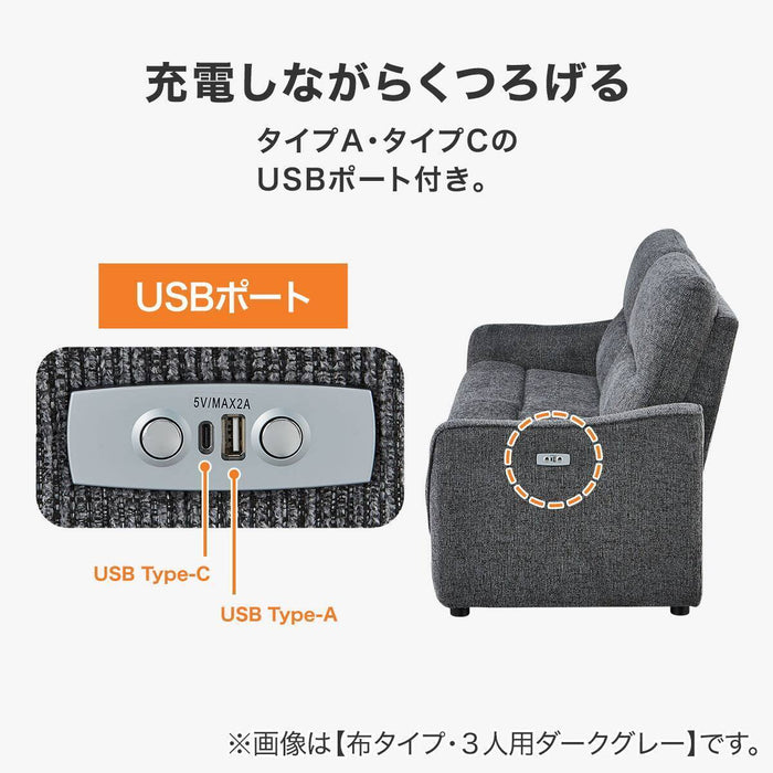 WIDE 2SEATER RECLINING SOFA HE02N DGY