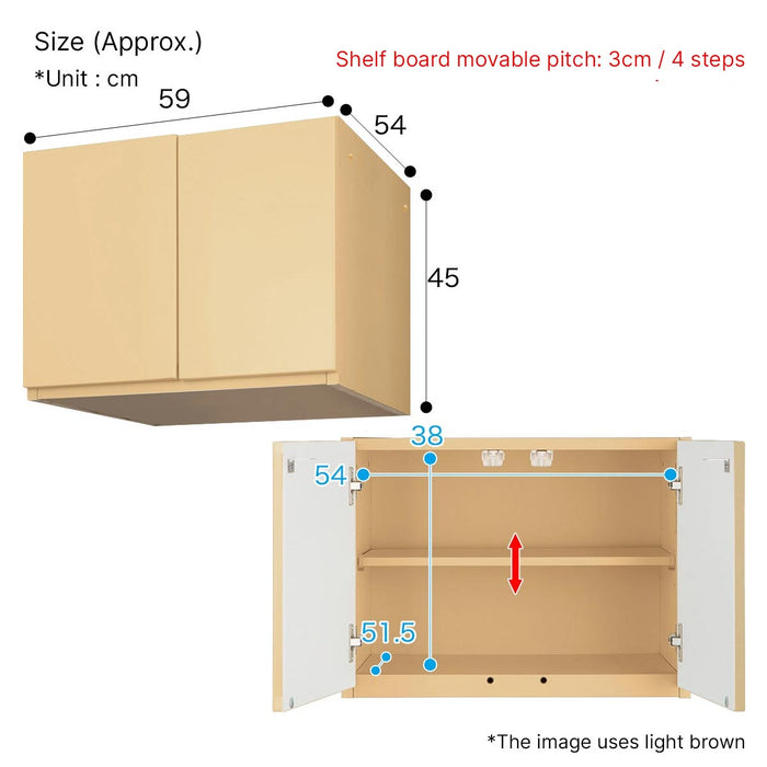 UPPER CABINET PORTE-D 60U WH