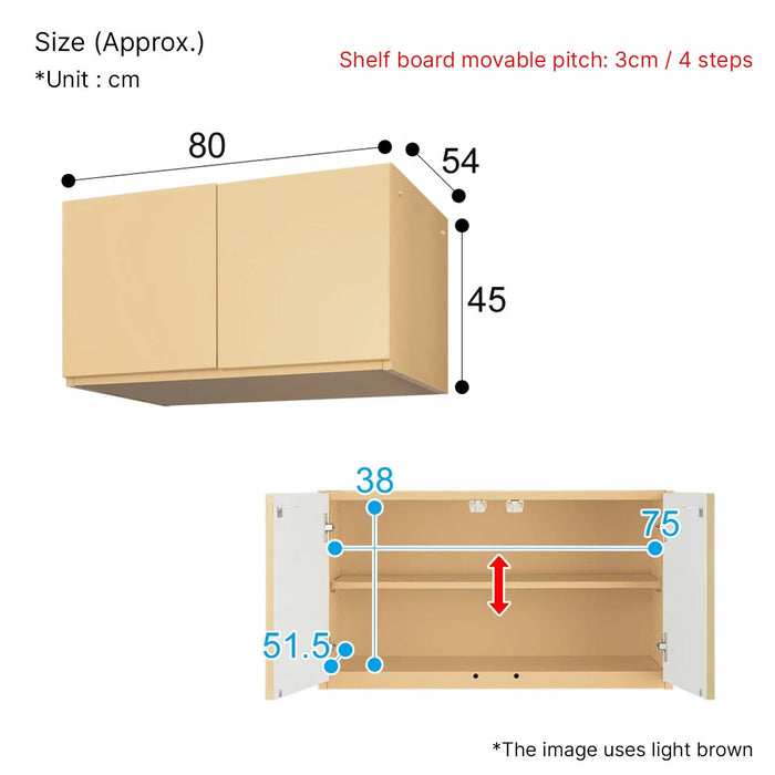 UPPER CABINET PORTE-D 80U WH