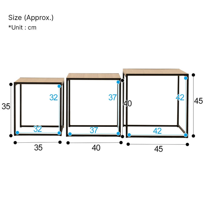 NEST TABLE EDLE LBR (3PCS SET)