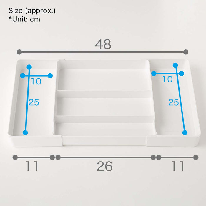 2 WAY EXTENSION CUTLERY TRAY WH N-BLANC