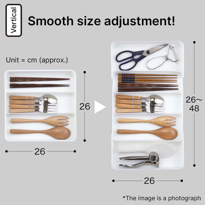2 WAY EXTENSION CUTLERY TRAY WH N-BLANC