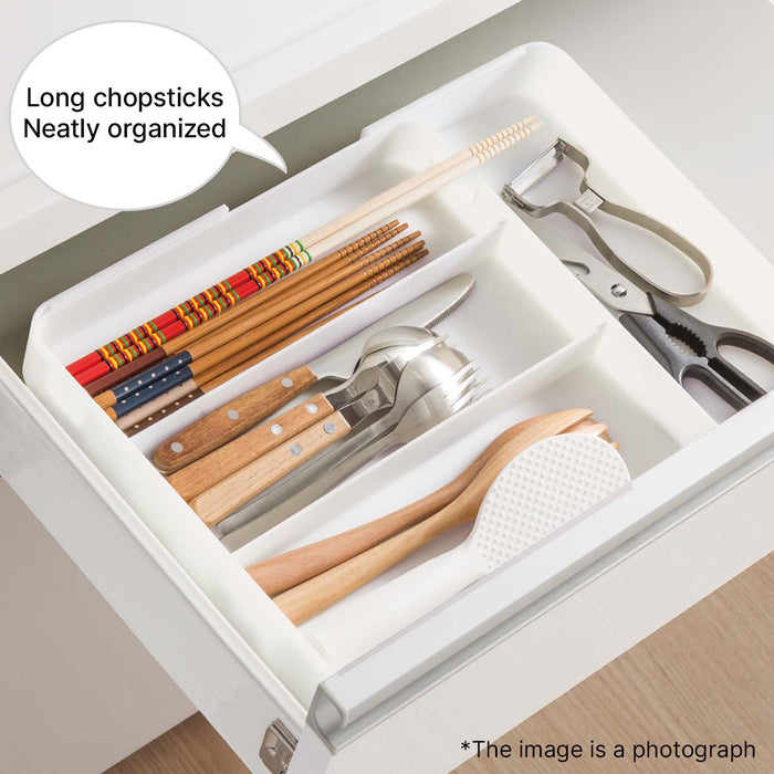 2 WAY EXTENSION CUTLERY TRAY WH N-BLANC