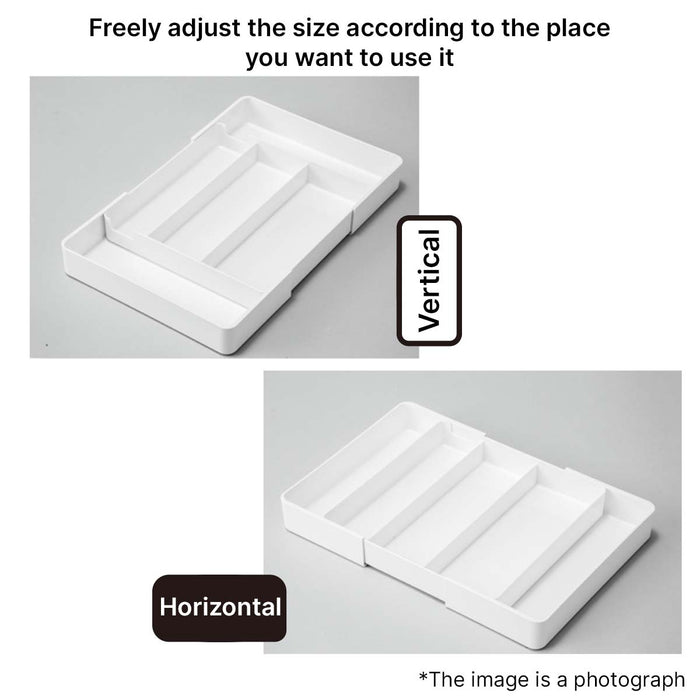 2 WAY EXTENSION CUTLERY TRAY WH N-BLANC