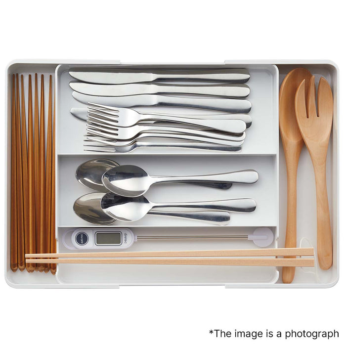 2 WAY EXTENSION CUTLERY TRAY WH N-BLANC