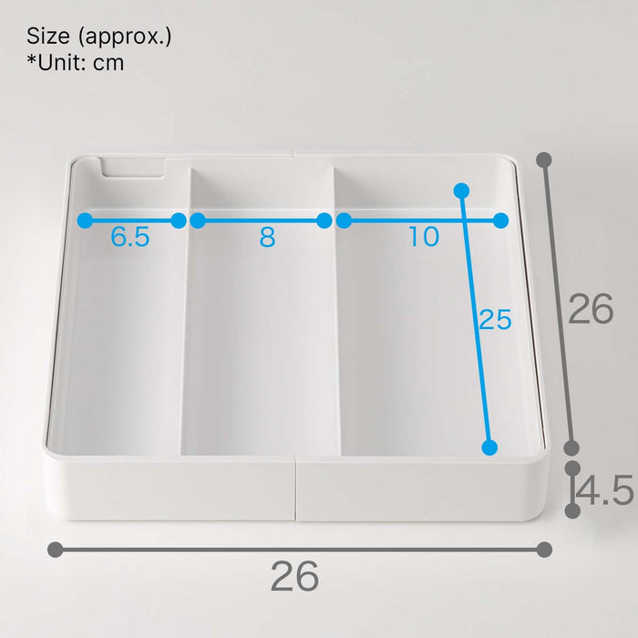 2 WAY EXTENSION CUTLERY TRAY WH N-BLANC