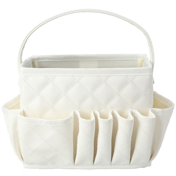 TÚI ĐỰNG MỸ PHẨM LATTICE MÀU TRẮNG SIZE L