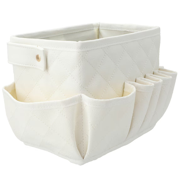 TÚI ĐỰNG MỸ PHẨM LATTICE MÀU TRẮNG SIZE L